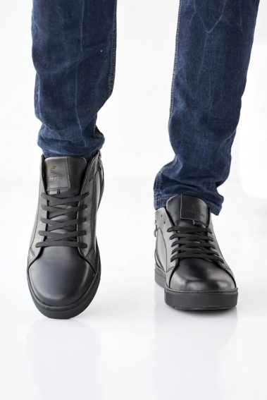 Мужские ботинки кожаные зимние черные CrosSAV 23-96 фото 4 — интернет-магазин Tapok