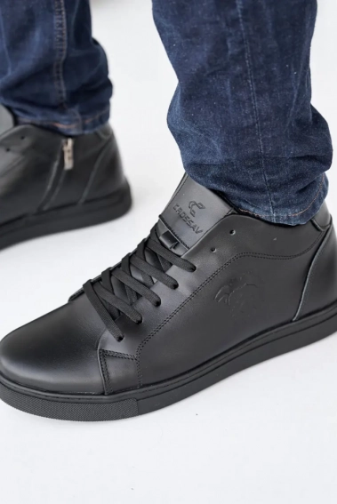 Мужские ботинки кожаные зимние черные CrosSAV 23-96 фото 6 — интернет-магазин Tapok