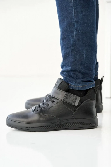 Мужские кроссовки кожаные зимние черные Andante 110 т фото 5 — интернет-магазин Tapok