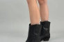 Ботинки ковбойки женские кожаные черного цвета на кожподкладе Фото 1