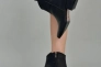 Ботинки ковбойки женские кожаные черного цвета на демисезонном каблуке с замком. Фото 2