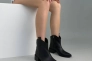Ботинки ковбойки женские кожаные черного цвета на демисезонном каблуке с замком. Фото 3