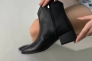 Ботинки ковбойки женские кожаные черного цвета на демисезонном каблуке с замком. Фото 7