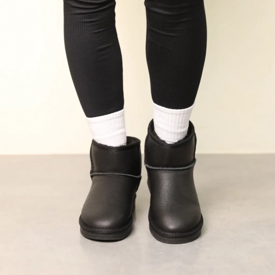 Угги женские кожаные зимние 586747 Черные фото 12 — интернет-магазин Tapok