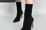 Ботинки женские замшевые черные на каблуках демисезонные Фото 2