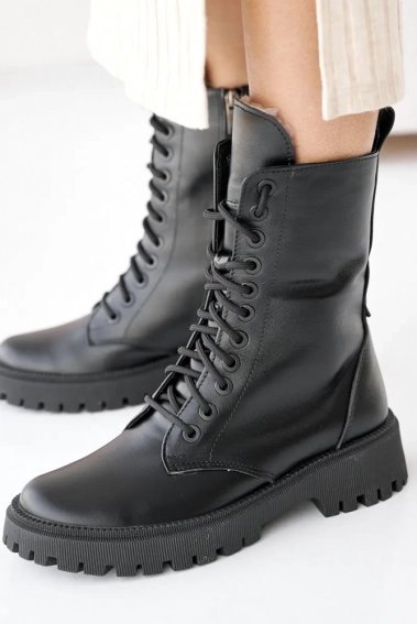 Жіночі черевики шкіряні зимові чорні Comfort 51 л фото 2 — інтернет-магазин Tapok