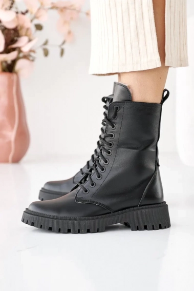 Жіночі черевики шкіряні зимові чорні Comfort 51 л фото 3 — інтернет-магазин Tapok