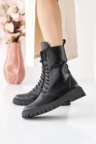 Женские ботинки кожаные зимние черные Comfort 51 л фото 4 — интернет-магазин Tapok