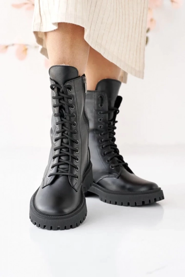 Жіночі черевики шкіряні зимові чорні Comfort 51 л фото 5 — інтернет-магазин Tapok