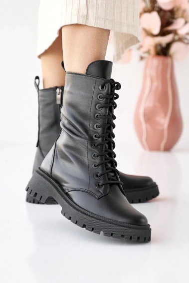 Женские ботинки кожаные зимние черные Comfort 51 л фото 6 — интернет-магазин Tapok