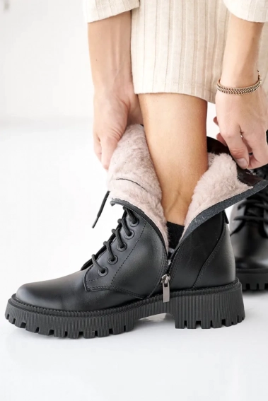 Женские ботинки кожаные зимние черные Comfort 51 л фото 11 — интернет-магазин Tapok