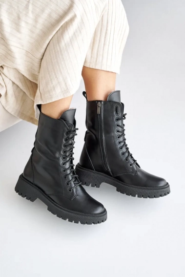 Женские ботинки кожаные зимние черные Comfort 51 л фото 13 — интернет-магазин Tapok