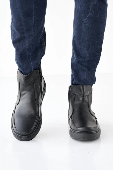 Чоловічі черевики шкіряні зимові чорні Emirro БК 51 на замку фото 5 — інтернет-магазин Tapok