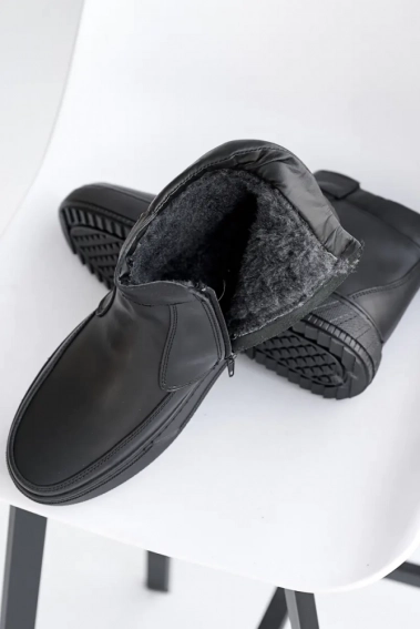 Мужские ботинки кожаные зимние черные Emirro БК 51 на замке фото 7 — интернет-магазин Tapok