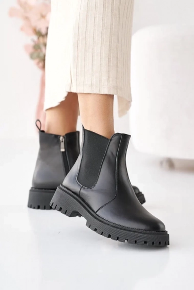 Женские ботинки кожаные зимние черные Сапог 215 фото 2 — интернет-магазин Tapok