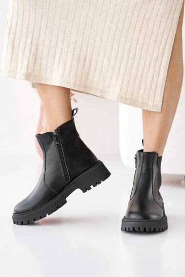 Жіночі черевики шкіряні зимові чорні Чобіток 215 фото 5 — інтернет-магазин Tapok