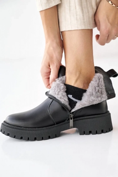 Женские ботинки кожаные зимние черные Сапог 215 фото 9 — интернет-магазин Tapok