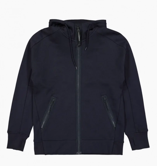 Толстовка CP Company Diagonal Raised Fleece Goggle Hoodie Blue 13CMSS082A-005086W-888 фото 1 — интернет-магазин Tapok