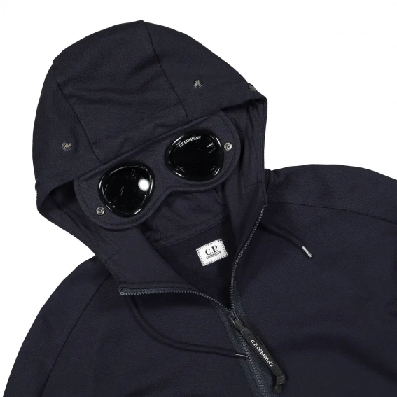 Толстовка CP Company Diagonal Raised Fleece Goggle Hoodie Blue 13CMSS082A-005086W-888 фото 4 — интернет-магазин Tapok