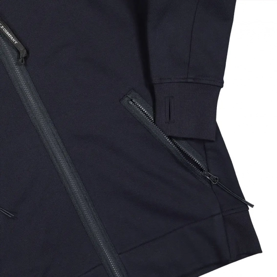Толстовка CP Company Diagonal Raised Fleece Goggle Hoodie Blue 13CMSS082A-005086W-888 фото 5 — интернет-магазин Tapok