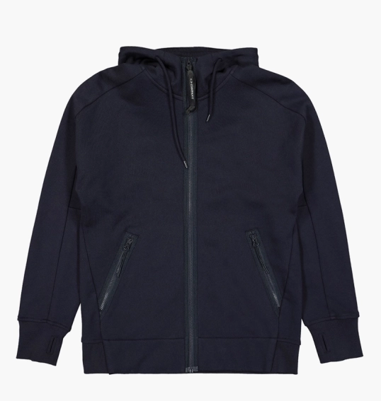 Толстовка CP Company Diagonal Raised Fleece Goggle Hoodie Blue 13CMSS082A-005086W-888 фото 6 — интернет-магазин Tapok