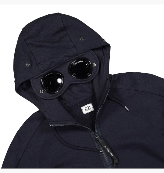 Толстовка CP Company Diagonal Raised Fleece Goggle Hoodie Blue 13CMSS082A-005086W-888 фото 9 — интернет-магазин Tapok