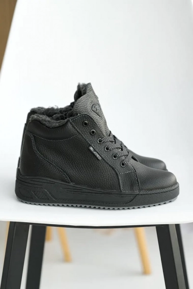 Подростковые ботинки кожаные зимние черные Milord Чемпион фото 2 — интернет-магазин Tapok