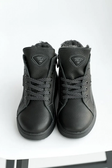 Подростковые ботинки кожаные зимние черные Milord Чемпион фото 3 — интернет-магазин Tapok