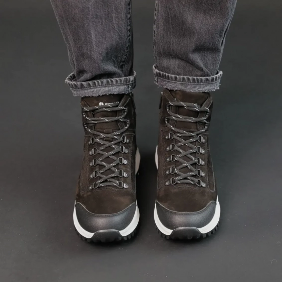 Кроссовки мужские кожаные мех 587093 Черные фото 3 — интернет-магазин Tapok