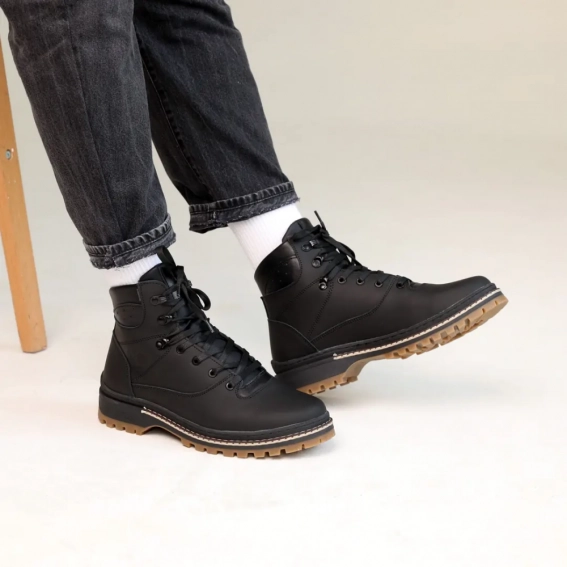 Ботинки мужские мех зимние 587142 Черные фото 3 — интернет-магазин Tapok