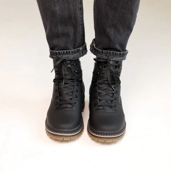 Ботинки мужские мех зимние 587142 Черные фото 4 — интернет-магазин Tapok