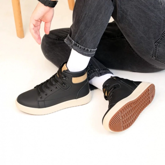 Ботинки мужские кожаные мех 587144 Черные фото 5 — интернет-магазин Tapok