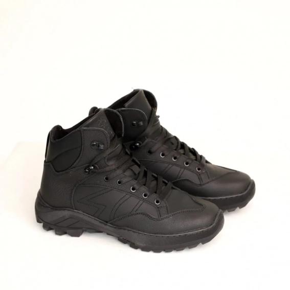 Ботинки мужские кожаные мех 587309 Черные фото 1 — интернет-магазин Tapok