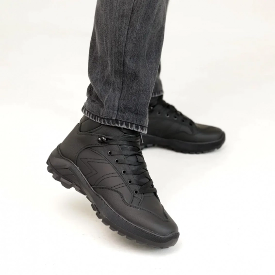 Ботинки мужские кожаные мех 587309 Черные фото 5 — интернет-магазин Tapok