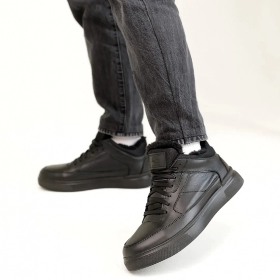 Ботинки кожаные зимние 586856 Черные фото 3 — интернет-магазин Tapok
