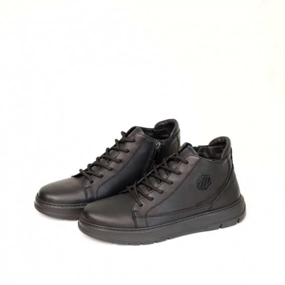 Ботинки кожаные зимние 587014 Черные фото 2 — интернет-магазин Tapok