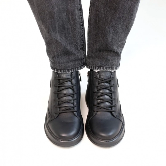 Ботинки кожаные зимние 587014 Черные фото 6 — интернет-магазин Tapok