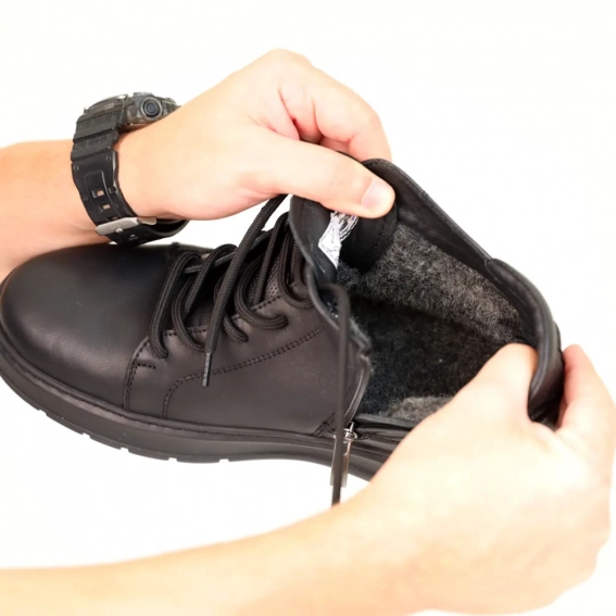Ботинки кожаные зимние 587014 Черные фото 10 — интернет-магазин Tapok