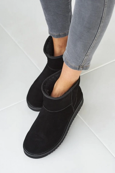Жіночі черевики замшеві зимові чорні Emirro 262/1550 на меху фото 2 — інтернет-магазин Tapok