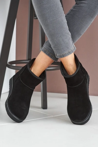 Жіночі черевики замшеві зимові чорні Emirro 262/1550 на меху фото 9 — інтернет-магазин Tapok