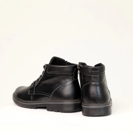 Ботинки кожаные мех 587349 Черные фото 5 — интернет-магазин Tapok