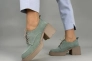 Туфлі жіночі замшеві бірюзового кольору на підборах зі шнурівкою. Фото 1
