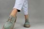 Туфлі жіночі замшеві бірюзового кольору на підборах зі шнурівкою. Фото 4