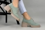 Туфлі жіночі замшеві бірюзового кольору на підборах зі шнурівкою. Фото 5