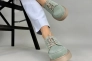 Туфлі жіночі замшеві бірюзового кольору на підборах зі шнурівкою. Фото 7