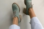 Туфлі жіночі замшеві бірюзового кольору на підборах зі шнурівкою. Фото 8