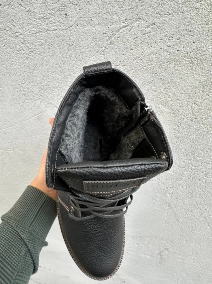 Мужские ботинки кожаные зимние черные Rivest 25 фото 3 — интернет-магазин Tapok