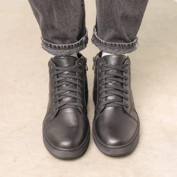 Ботинки мужские зимние цигейка 587154 Черные фото 6 — интернет-магазин Tapok