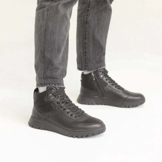 Ботинки мужские зимние цигейка 587156 Черные фото 1 — интернет-магазин Tapok