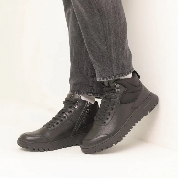 Ботинки мужские зимние цигейка 587156 Черные фото 2 — интернет-магазин Tapok